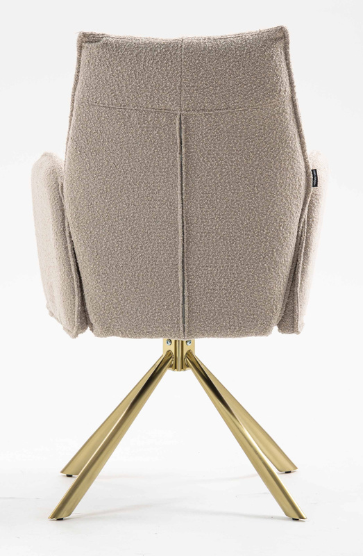 HR280 CSILLAGLÁB Latte modern boucle szék arany lábbal