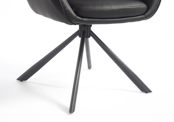 HR2055 CSILLAGLÁB Fekete Modern Műbőr Szék Fekete lábbal