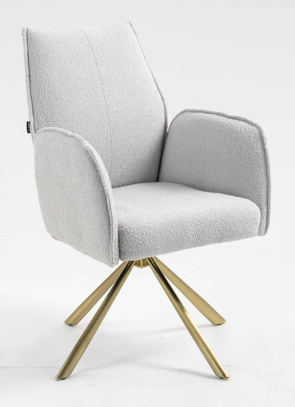 HR280 CSILLAGLÁB Szürke modern boucle szék arany lábbal