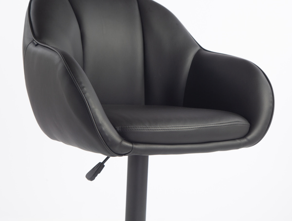 HR2055W Fekete Modern Műbőr Szék Fekete lábbal