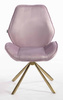 HR350 CSILLAGLÁB Halványlila modern velúr szék arany lábbal