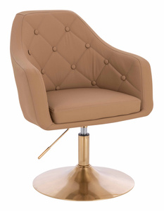 HR831N Karamell Műbőr Premium Soft szék Arany lábbal