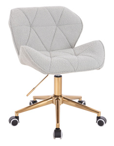 HR111K Szürke modern boucle szék arany lábbal