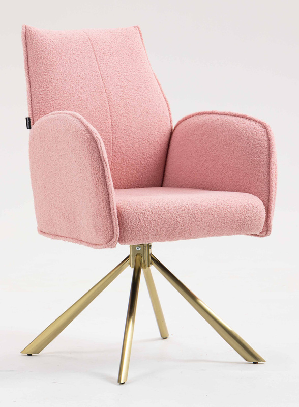 HR280 CSILLAGLÁB Púder Rózsaszín modern boucle szék arany lábbal