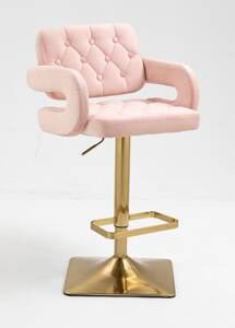 HR8403KW Rózsaszín modern velúr szék arany lábbal