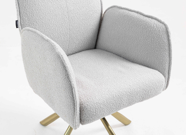 HR280 CSILLAGLÁB Szürke modern boucle szék arany lábbal