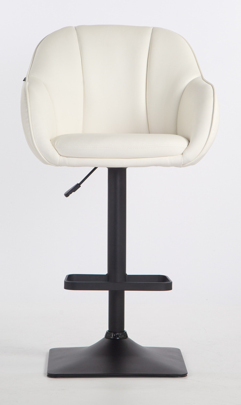 HR2055KW Fehér Modern Műbőr Szék Fekete lábbal