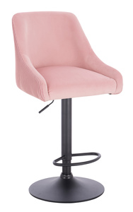 HR920W Púder Rózsaszín Modern Velúr Szék Fekete lábbal