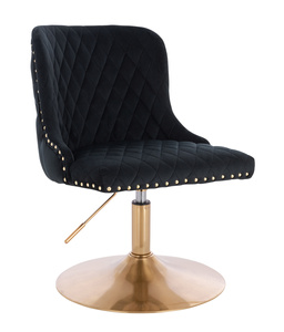 HR940N Fekete Modern Velúr Szék Arany lábbal