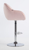 HR2055W Púder Rózsaszín Modern Velúr Szék Krómozott lábbal