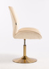 HR350N Krémszínű modern velúr szék arany lábbal