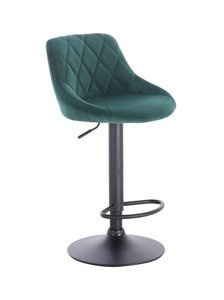 HR1054W Sötétzöld modern velúr szék fekete lábbal