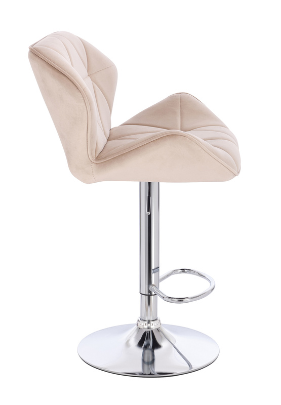 HR111W Latte modern velúr szék krómozott lábbal