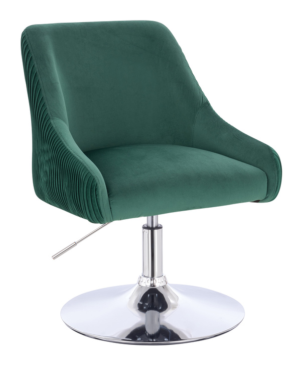 HR920N Sötétzöld Modern Velúr Szék Krómozott lábbal