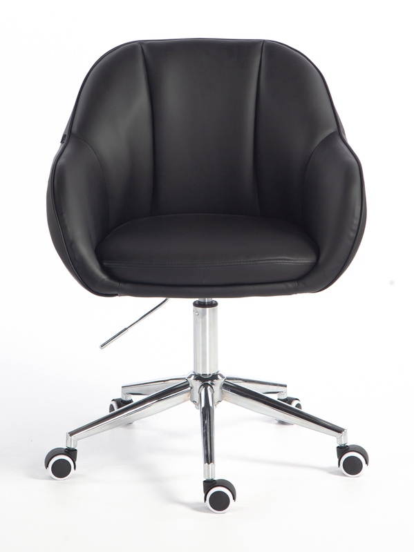 HR2055K Fekete Modern Műbőr Szék Krómozott lábbal
