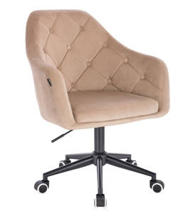 HR831K Latte modern velúr szék fekete lábbal