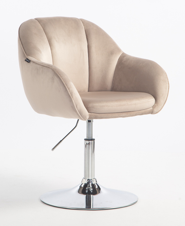 HR2055N Latte Modern Velúr Szék Krómozott lábbal