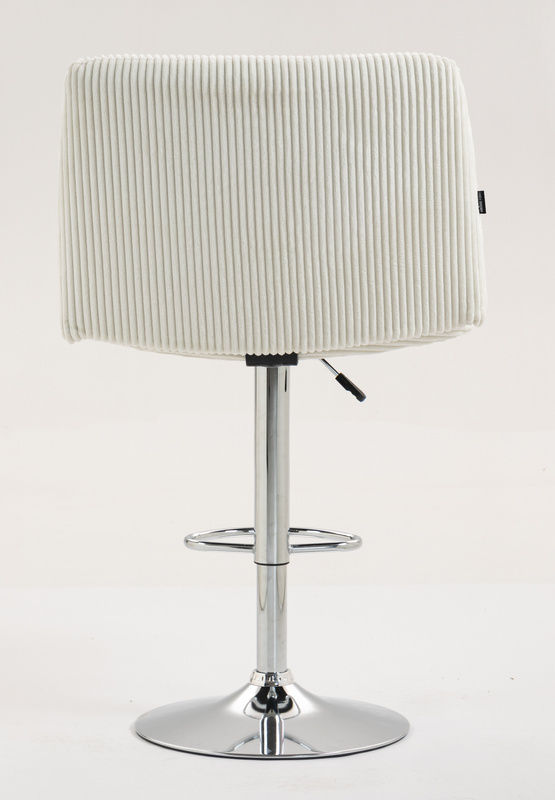 HR150W Fehér Modern Kordbársony Szék Krómozott lábbal