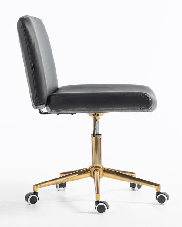 HR150K Fekete Modern Műbőr Szék Arany lábbal