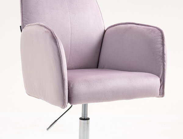 HR280N Halványlila Modern Velúr Szék Krómozott lábbal