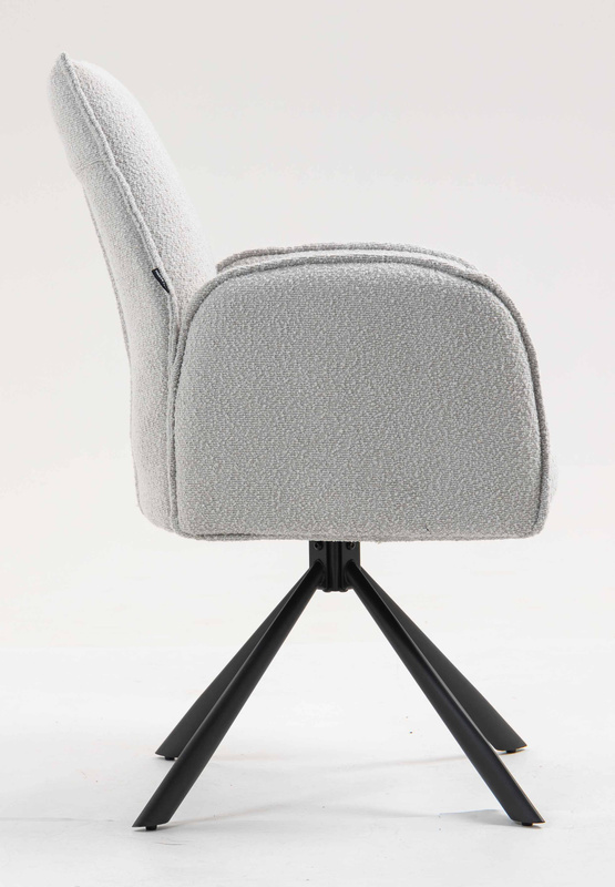 HR280 CSILLAGLÁB Szürke modern boucle szék fekete lábbal