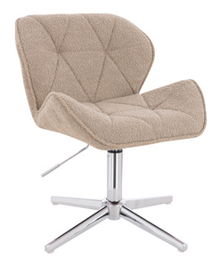 HR111CROSS Latte modern boucle  szék krómozott lábbal
