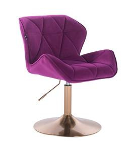 HR111N Fukszia modern velúr szék arany lábbal