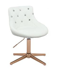 HC931CROSS Fehér modern műbőr szék arany lábbal