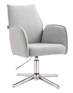 HR280CROSS Szürke modern boucle szék krómozott lábbal
