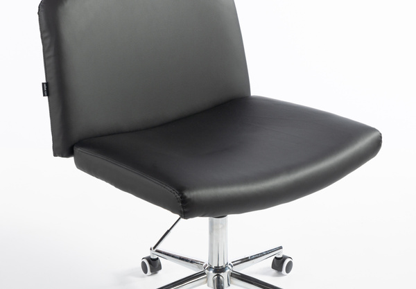 HR150K Fekete Modern Műbőr Szék Krómozott lábbal