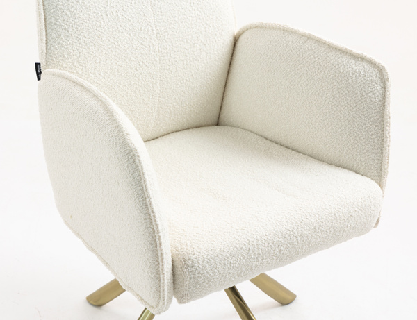 HR280 CSILLAGLÁB Krémszínű modern boucle szék arany lábbal
