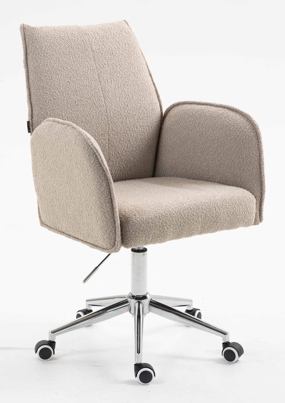 HR280K Latte modern boucle szék krómozott lábbal
