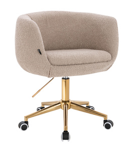 HR333K Latte modern boucle szék arany lábbal