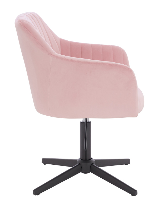 HR190CROSS Púder Rózsaszín Modern Velúr Szék Fekete lábbal
