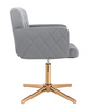HR802CROSS Szürke Modern Műbőr Szék Arany lábbal