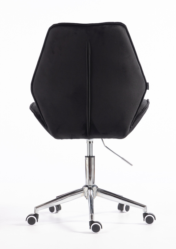 HR350K Fekete modern velúr szék krómozott lábbal