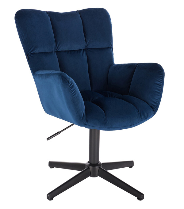 HR650CROSS Tengerkék modern velúr szék fekete lábbal