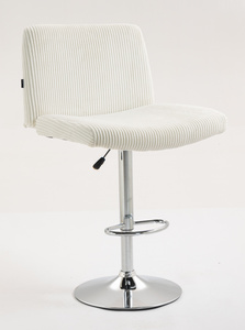 HR150W Fehér Modern Kordbársony Szék Krómozott lábbal