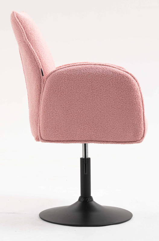 HR280N Púder Rózsaszín modern boucle szék fekete lábbal