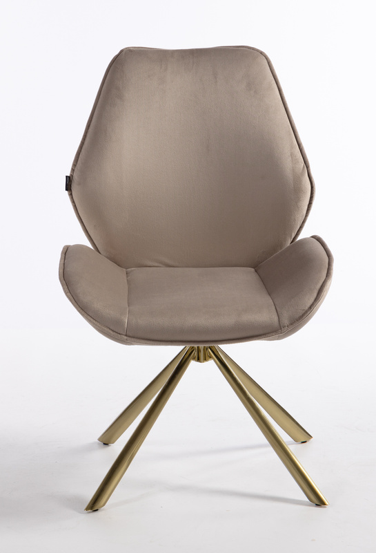 HR350 CSILLAGLÁB Latte modern velúr szék arany lábbal