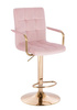 HC1015WP Rózsaszín modern velúr szék arany lábbal