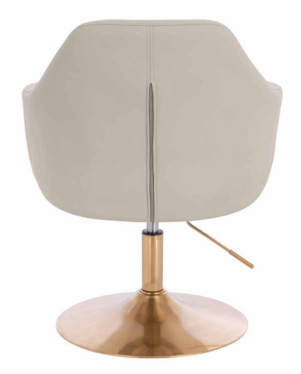 HR831N Ecru Műbőr Premium Soft szék Arany lábbal