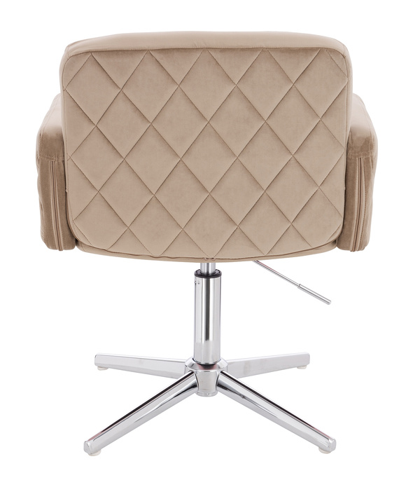 HR802CROSS Latte Modern Velúr Szék Krómozott lábbal