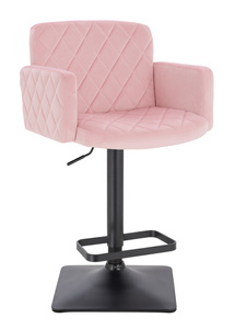 HR802KW Púder Rózsaszín Modern Velúr Szék Fekete lábbal