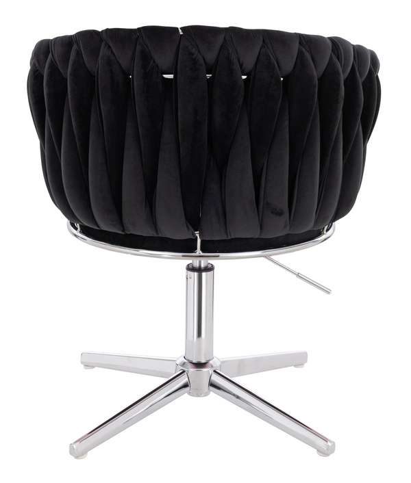 HR750CROSS Fekete Modern Velúr Szék Krómozott lábbal