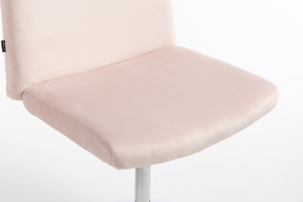 HR150W Púder Rózsaszín Modern Velúr Szék Krómozott lábbal