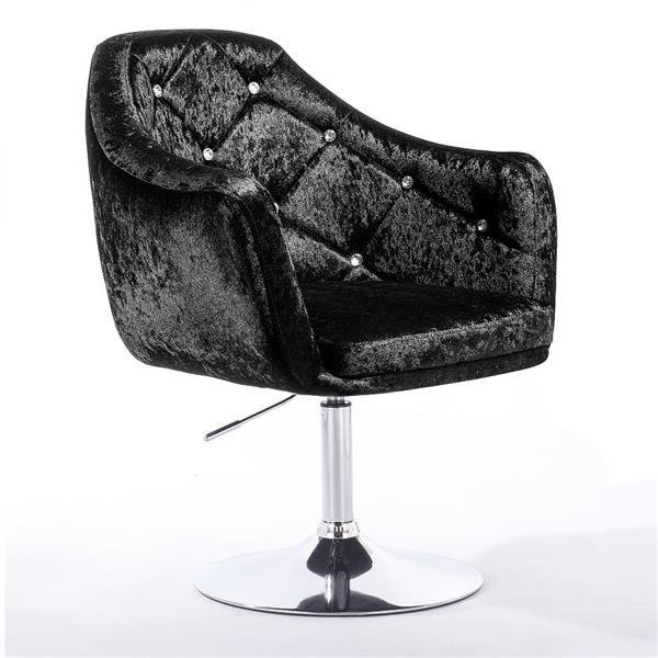 HC830 Fekete modern velúr szék