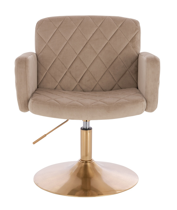 HR802N Latte Modern Velúr Szék Arany lábbal