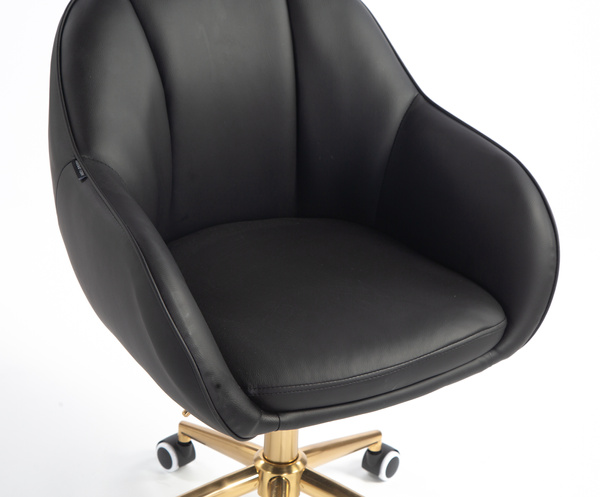 HR2055K Fekete Modern Műbőr Szék Aany lábbal