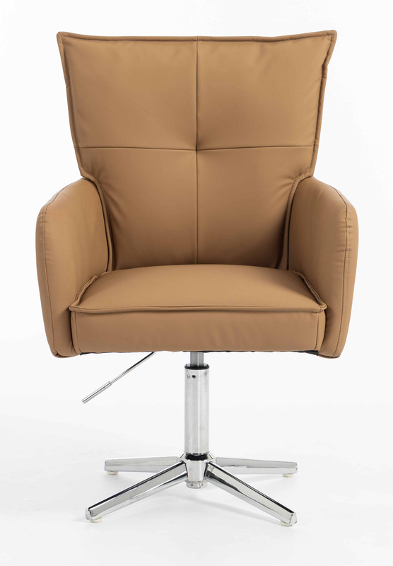 HR250CROSS Karamell Színű Prémium Soft Műbőr Szék Krómozott Lábbal